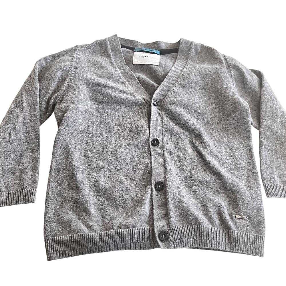 Zara boys gray cotton cardigan sweater size 5